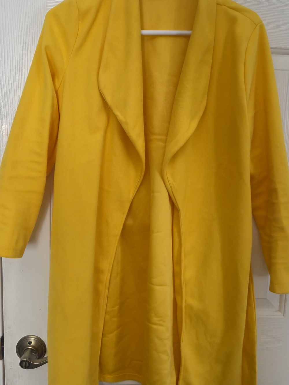 Bright Yellow Open Front Duster Coat